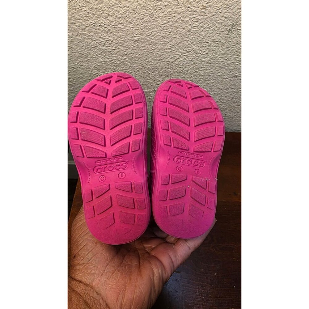 Crocs Kids Handle It Pink Rain Boots Size C8 Durable & Lightweight Waterproof Sh - Picture 5 of 6